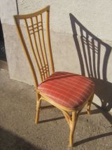 lot de 4 chaises en rotin vintage