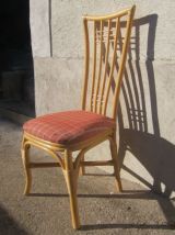 lot de 4 chaises en rotin vintage