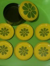 Lot de 6 sous-verres rétro