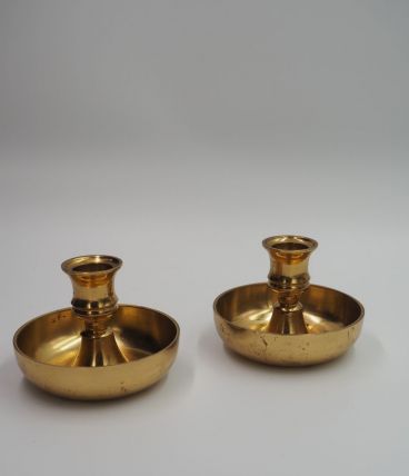 2 bougeroirs doré en laiton