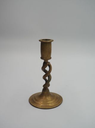 Bougeoirs torsadé doré en laiton
