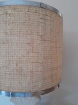 Lampe brutaliste pierre du Gard et chrome 1970 