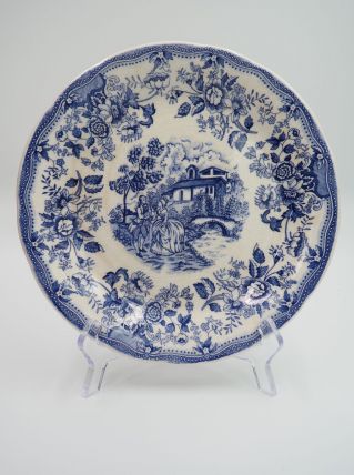 Assiette bleu décorative