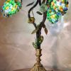 lampe  original Murano en bronze doré et métal à trois lumiè