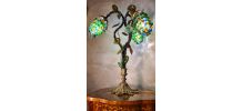 lampe  original Murano en bronze doré et métal à trois lumiè