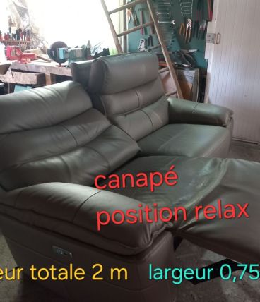 Canapé cuir gris souris