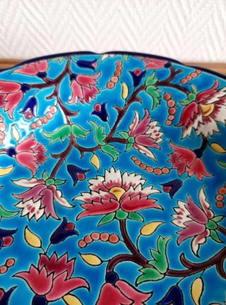 Coupe émaux de Longwy art déco 28 cm 