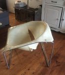 2 fauteuils 60s fibre de verre et acier