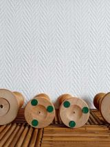 Lot de bougeoirs scandinaves bobine en noyer 