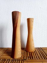 Bougeoirs brutalistes scandinaves en bois 