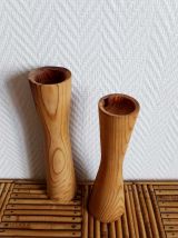 Bougeoirs brutalistes scandinaves en bois 