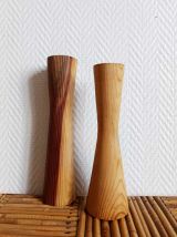 Bougeoirs brutalistes scandinaves en bois 