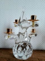 Paire de chandeliers cristal Schneider 1950