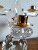 Paire de chandeliers cristal Schneider 1950