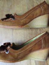 mocassins compensés daim clarks 39