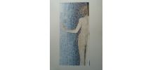 Aquarelle originale Nu de dos au filet signée 