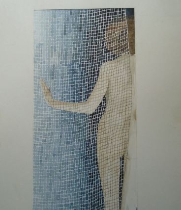 Aquarelle originale Nu de dos au filet signée 