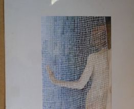 Aquarelle originale Nu de dos au filet signée 