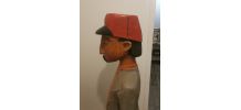 Statue colon en bois peint