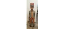 Statue colon en bois peint