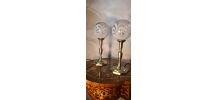 paire lampe de chevet laiton et boule verre 32x160