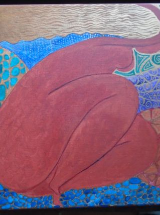  Peinture acrylique   sur toile signée et datée 