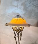 lampe art nouveau bronze ciselée ancienne pied style majorel