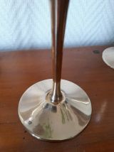 6 flûtes à champagne laiton et métal argenté 1970 