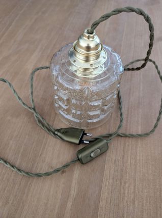 Lampe à poser avec globe en verre.