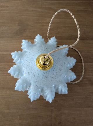 Suspension en verre de Clichy bleue 
