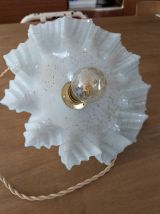 Suspension en verre de Clichy bleue 