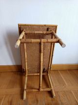 Table basse en bambou refendu style Audoux Minnet 1960 