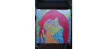 Peinture acrylique sur toile intitulée Le monde à l'envers