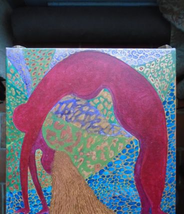 Peinture acrylique sur toile intitulée Le monde à l'envers
