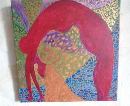 Peinture acrylique sur toile intitulée Le monde à l'envers