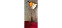 élégante lampe bronze, laiton art nouveau 50x30avec tulipe p