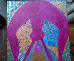 Peinture acrylique sur toile intitulée Le monde à l'envers b