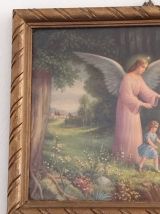 Cadre L'ange gardien et 2 enfants 