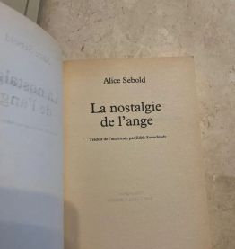 La Nostalgie de l’ange. Par Alice Sebold (Ref. 2024-345)