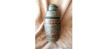 Urne Marocaine dorée en laiton gravé motifs floraux