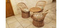 Salon enfant en rotin vintage