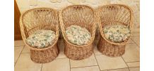 Salon enfant en rotin vintage