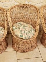 Salon enfant en rotin vintage