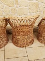 Salon enfant en rotin vintage