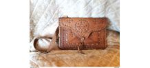 Sac à main vintage en cuir Marocain - Pièce unique artisanal