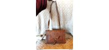 Sac à main vintage en cuir Marocain - Pièce unique artisanal