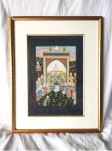 Tableau oriental peint à la main – Scène royale persane 