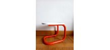 Table d'appoint tubulaire vintage orange 1970 