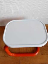 Table d'appoint tubulaire vintage orange 1970 
