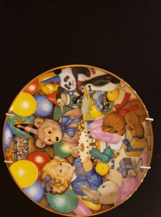 Assiette Teddy bear's Birthday + support 